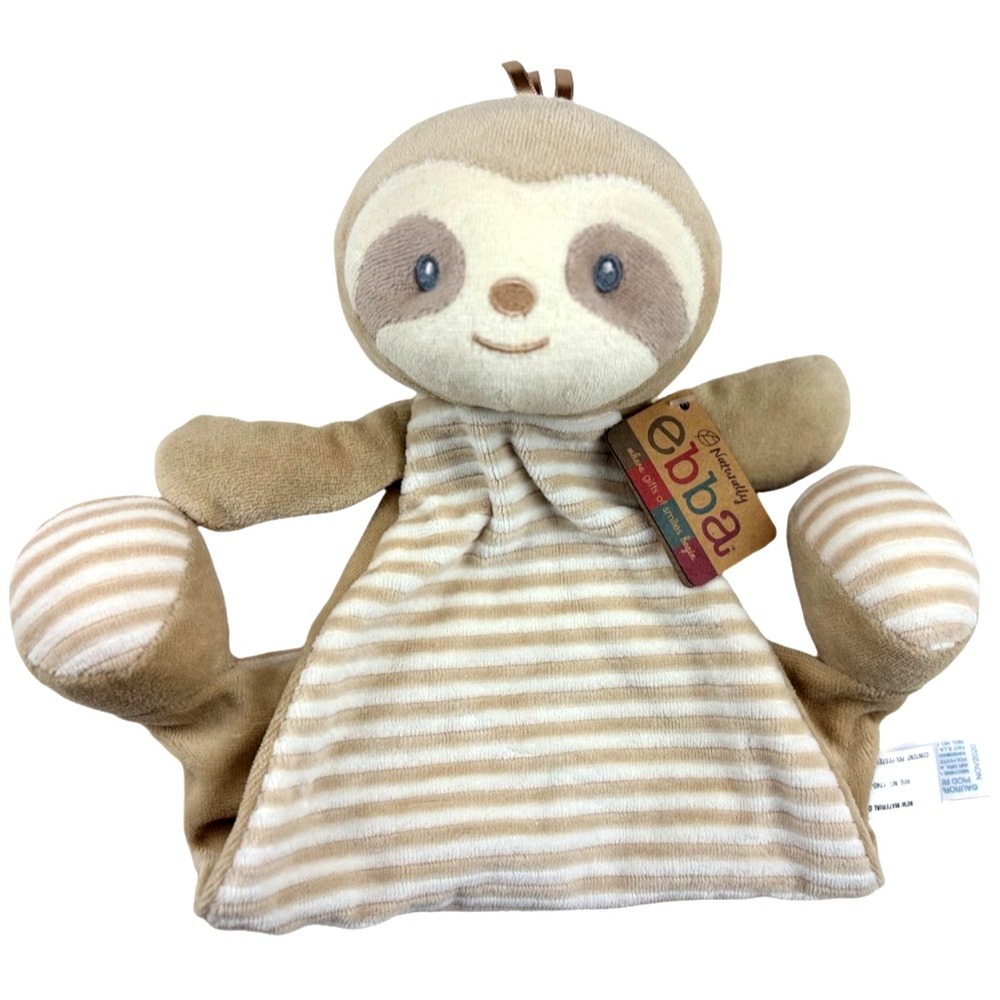 EBBA Baby Security SLOTH Blanket‎ Lovey Brown Stripe 23243 Naturally Sam Luveez